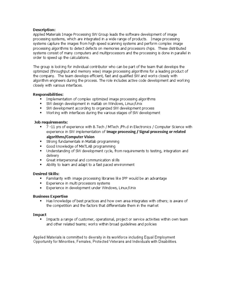 Description:: Image Processing / Signal Processing or Related ...