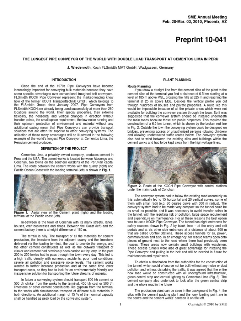 Preprint 10041 The Longest Pipe Conveyor of The World With Double