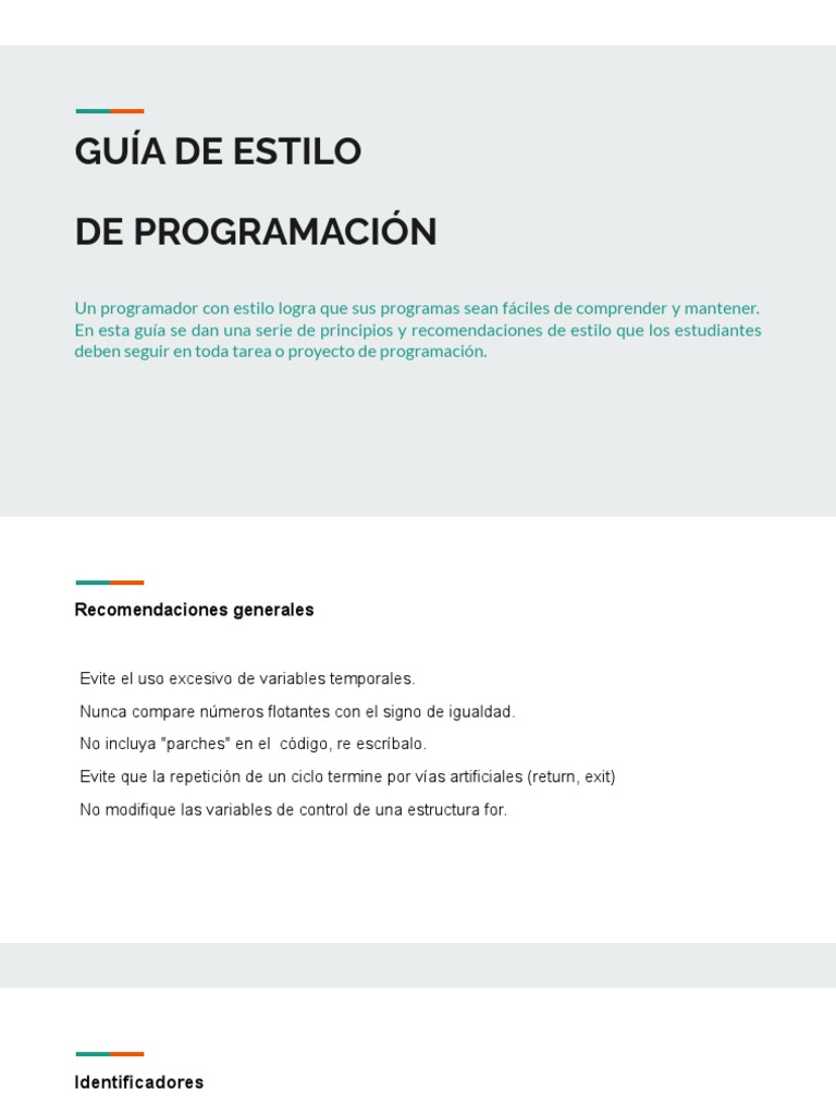 Guia de Estilo de Programacion | PDF | Programación de computadoras ...