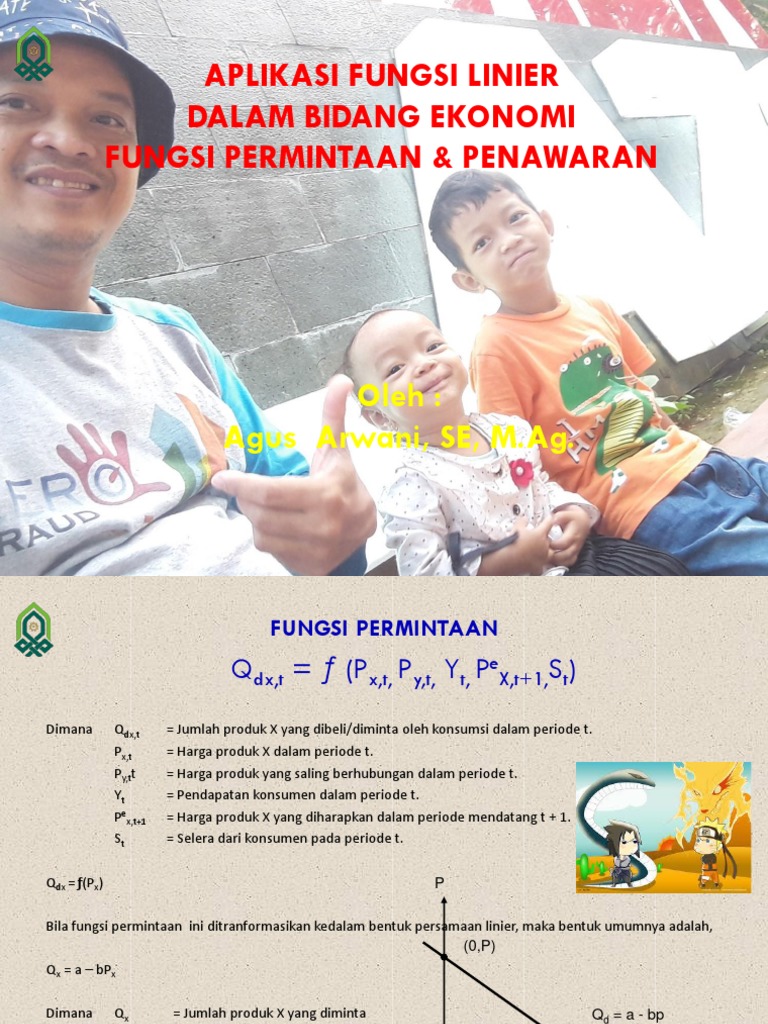 Ekonomi: Fungsi Linier & Keseimbangan | PDF