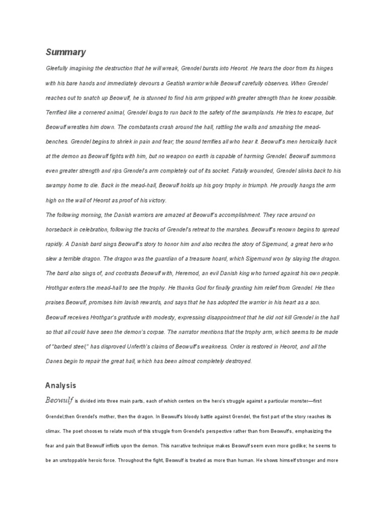 Beowulfs Battles A Chronological Guide - erxekfc