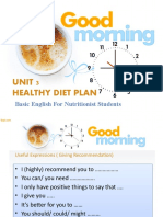 Unit 3 Healthy Diet Plan: Basic English For Nutritionist Students