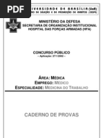 Prova Cespe Med Trabalho