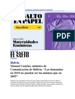 Manuel Canelas, Ministro de Comunicación de Bolivia, Las Demandas en 2019 No Pueden Ser Las Mismas Que en 2005