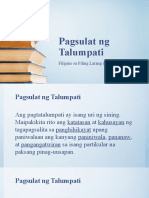 Pagsulat NG Talumpati