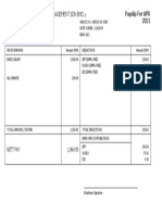 Sparkle One Facilities Management SDN BHD: Payslip For APR 2021