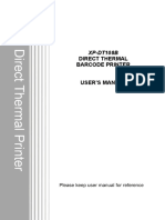 Direct Thermal Barcode Printer User'S Manual: XP-DT108B