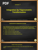 Lesson 7 Transformation by Trigonometric Formulas