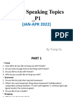 Ielts Speaking Topics Jan Apr 2022 - p1