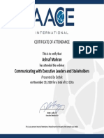 AACE Webinar Attendance Certificate