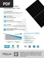 550W Solar Panel Technical Datasheet | PDF | Solar Panel | Solar Power