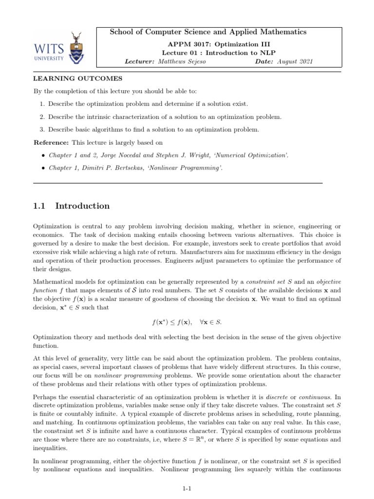 School of Computer Science and Applied Mathematics | PDF | Mathematical ...