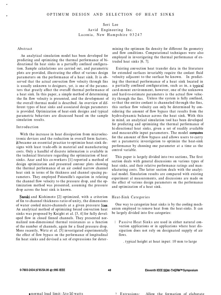 Heat Sink Design Optimization | PDF