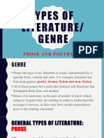 Types of Literature/ Genre: Prose and Poetry: PH