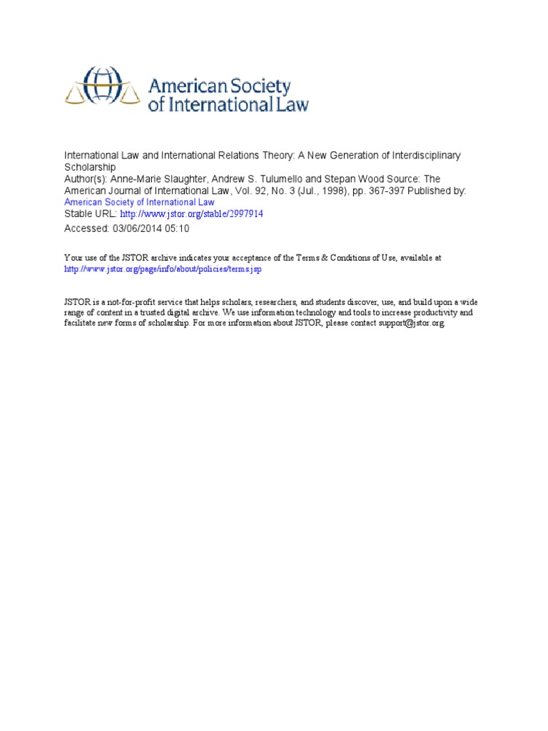 International Law and International Relations Theory | PDF ...