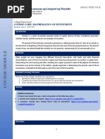 Pamantasan NG Lungsod NG Maynila: Course Code: Mathematics of Investment