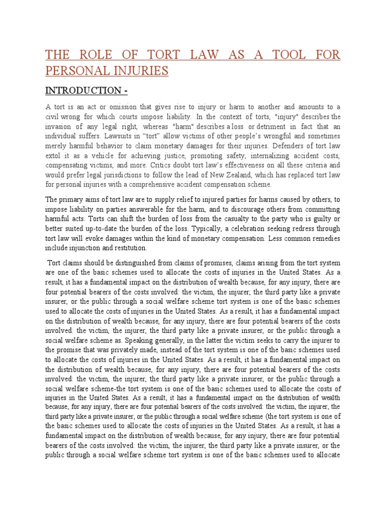 Tort Law and Monetary Damages Explained | PDF | Tort | Damages