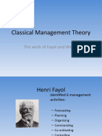 Classical Management Theory: The Work of Fayol and Weber