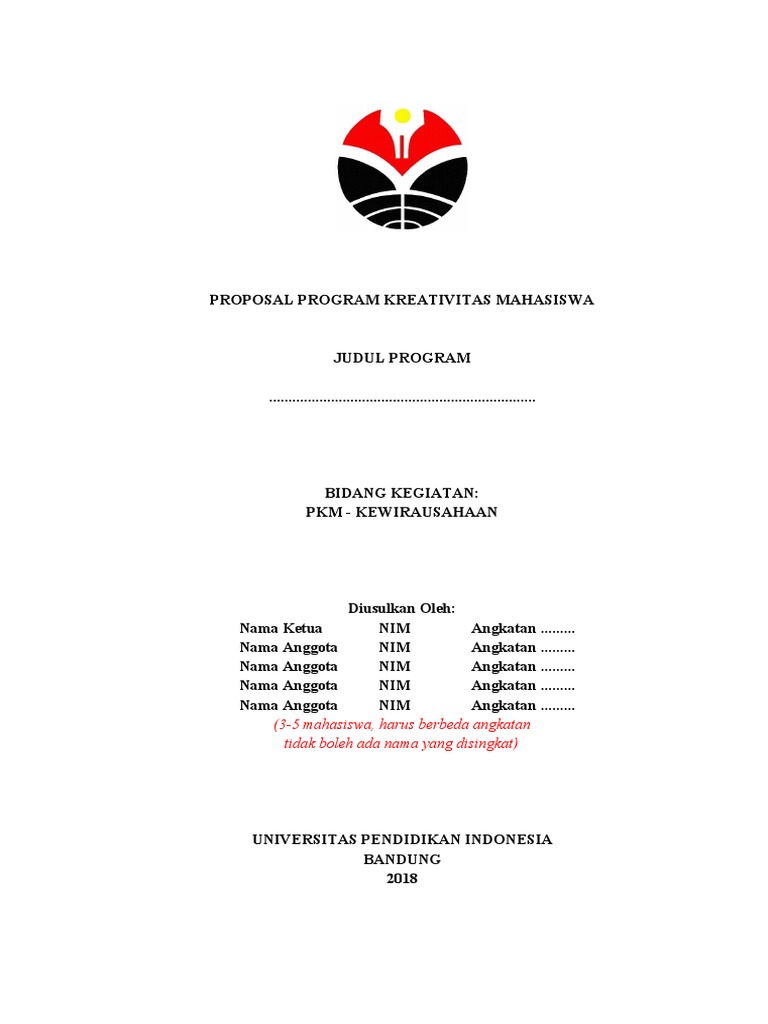 Proposal PKM Kewirausahaan 2018 | PDF | Bisnis | Seni