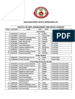 2022 Merit Admission List