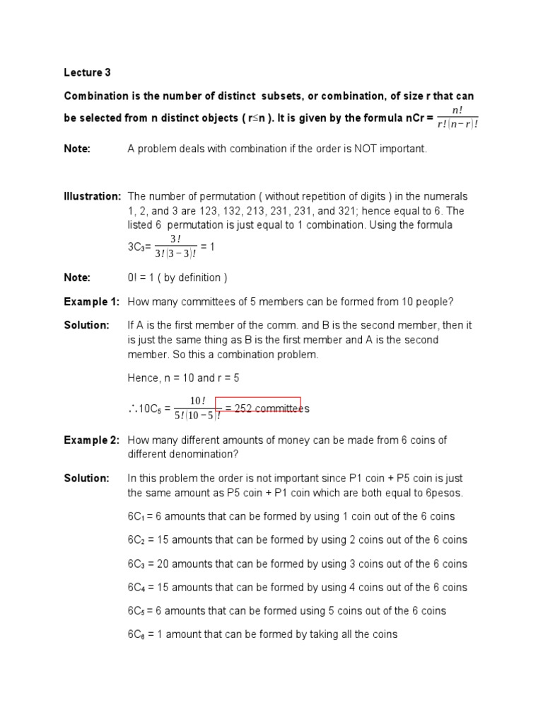COMBINATION PDF Mathematical Concepts Discrete Mathematics