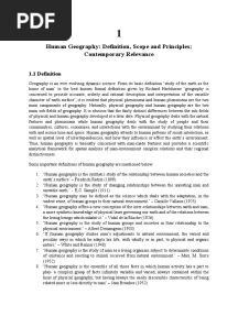 Human Geography: Definition, Scope and Principles Contemporary Relevance