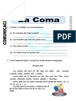 Ficha de La Coma para Segundo de Primaria