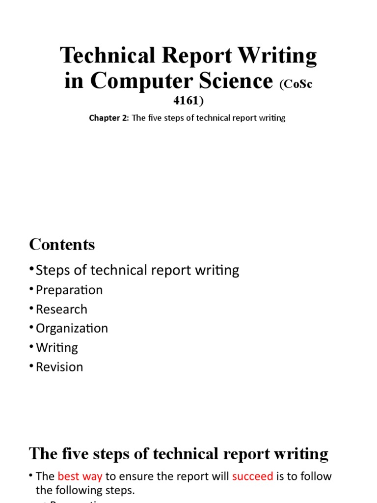 Steps for Technical Report Writing | PDF | Data | Cognition