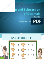 Addition and Subtraction of Decimals1