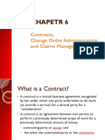 Chapetr 6: Contracts, Change Order Administration and Claims Management