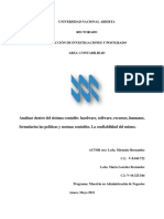 Analizar Dentro Del Sistema Contable Hardware, Software, Recursos, Humanos, Formularios Las Políticas y Normas Contables La Confiabilidad Del Mismo