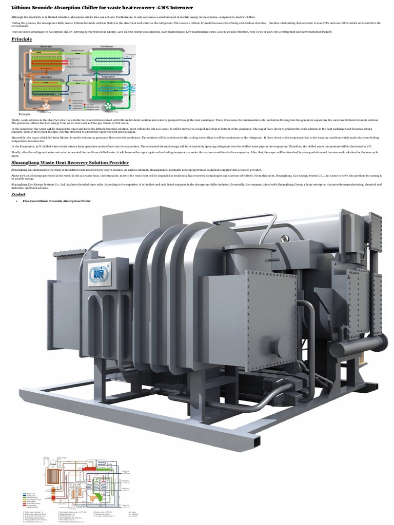Lithium Bromide Absorption Chiller Overview | PDF | Heat Exchanger ...