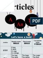 Articles: A An The
