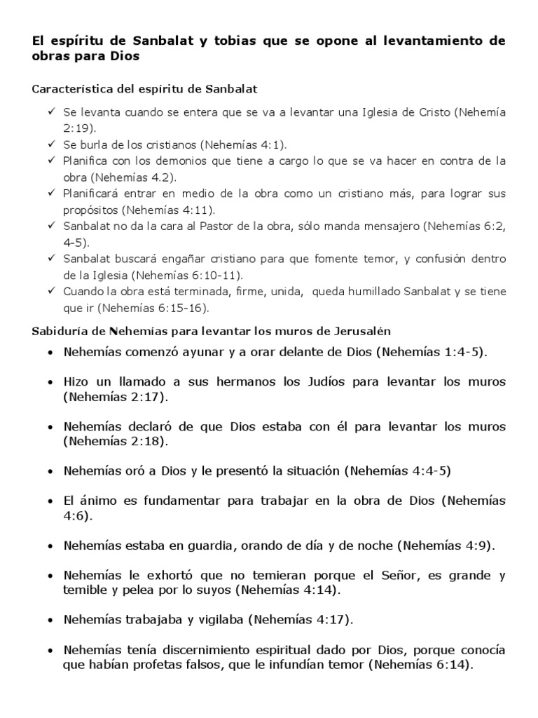 El Espíritu de Sanbalat y Tobias PDF