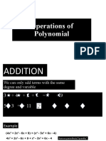 Operations of Polynomials - Addition Subtraction Multiplication and Division of Polynomials