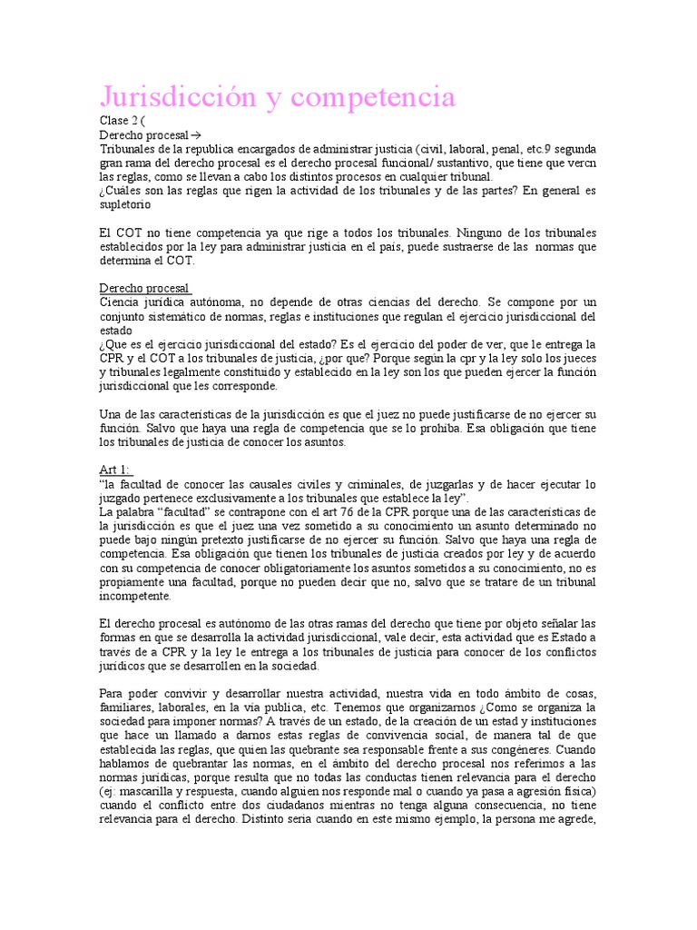 Jurisdicción y Competencia | PDF | Ley procesal | Jurisdicción
