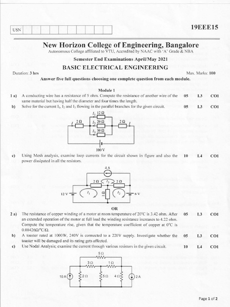 EEE Previous Year SEE Question Paper | PDF