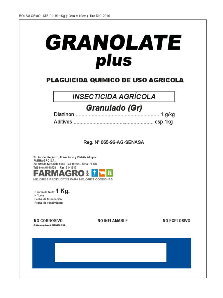 Insecticida Granulado Granolate Plus | PDF | Agua | Especialidades Medicas