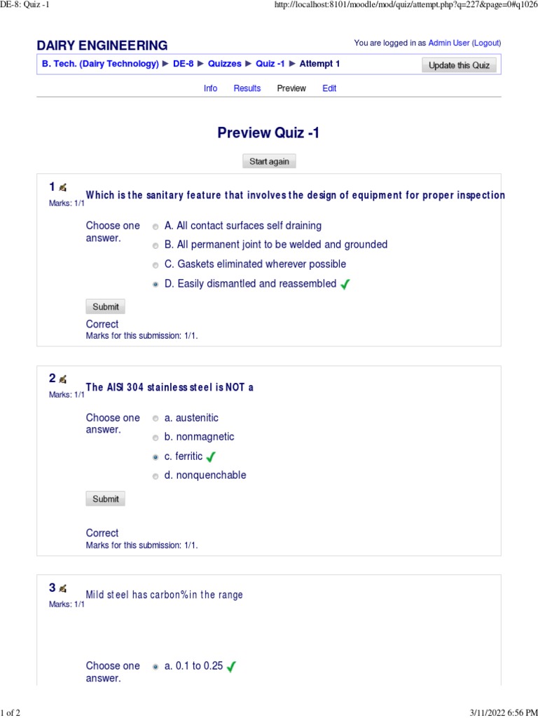 DE 2210 MCQ PDF Pipe (Fluid Conveyance) Filtration
