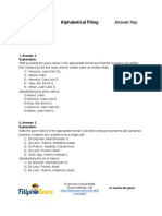 Alphabetical Filing Practice Questions Answers