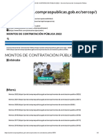 MONTOS DE CONTRATACIÓN PÚBLICA 2022 - Servicio Nacional de Contratación Pública