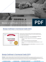 Moody's Certificate in Commercail Credit 