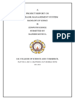 A Project Report On Blood Bank Management System: Bachelor'S of Science IN (Computer Science) Submitted by Rajnish Mourya