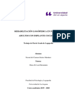 Rehabilitacion Logopedica en Pacientes Adultos Con Implante Coclear.