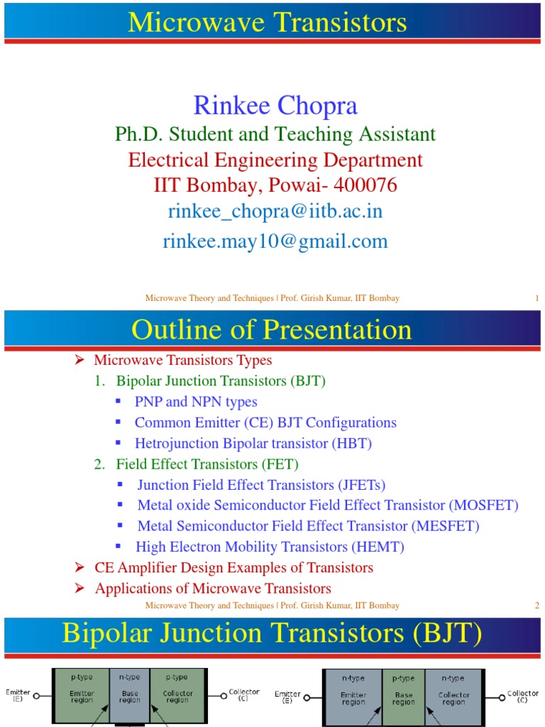 L31-Microwave Transistors | PDF | Bipolar Junction Transistor | Transistor