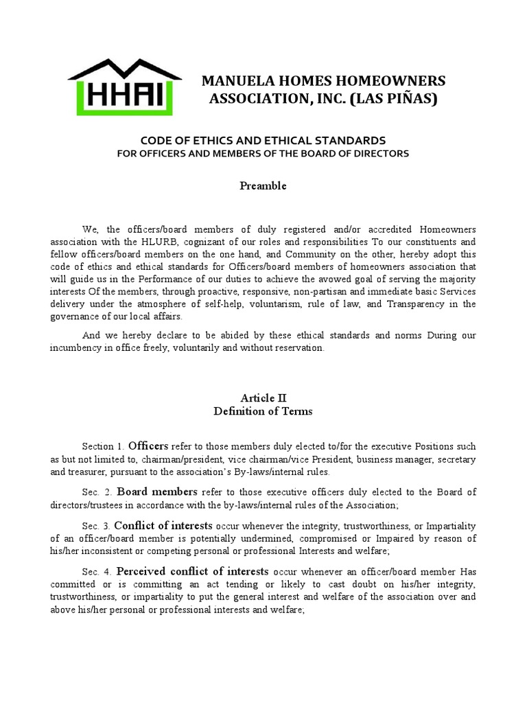 Code of Ethics and Ethical Standards A4 Size | PDF