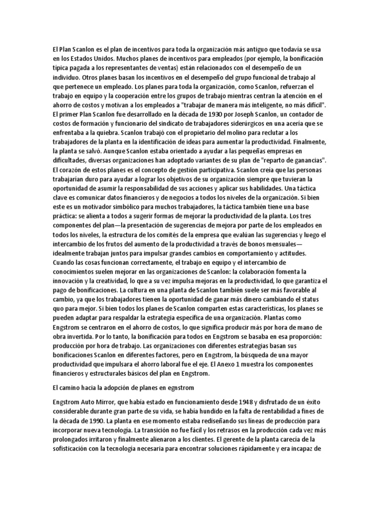 El Plan Scanlon | PDF