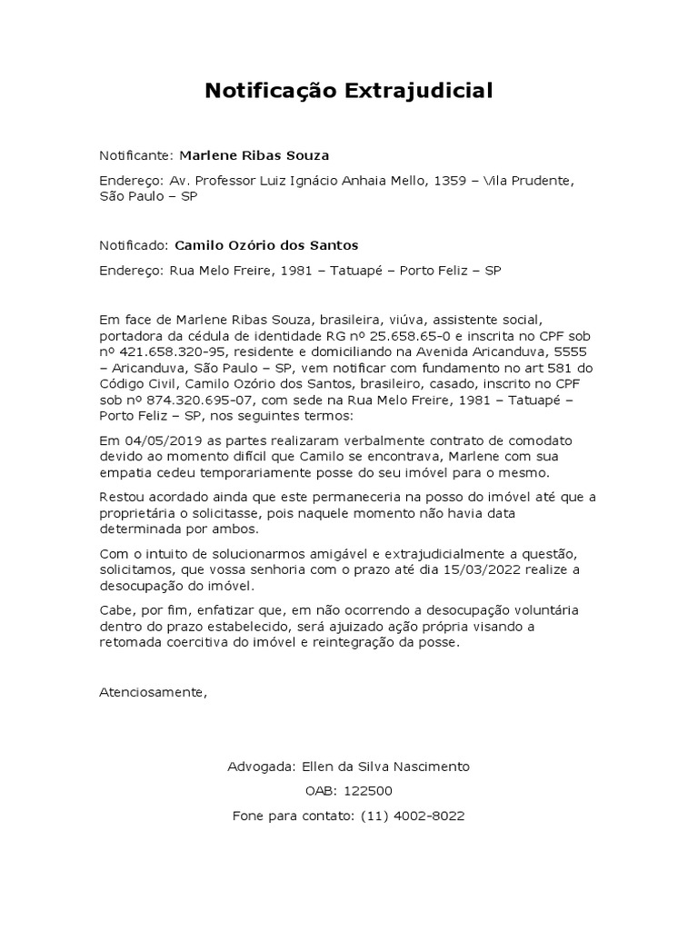 Notificação Extrajudicial | PDF