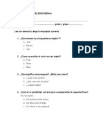 Examen Diagnostico de Ingles Primer Grado Secundaria