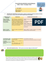 Evaluación diagnóstica de entrada sobre la oxidación de alimentos